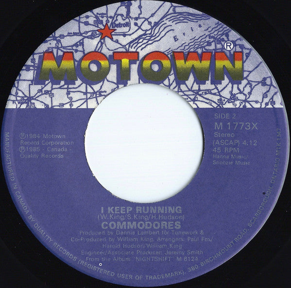 Commodores : Nightshift / I Keep Running (7", Single)