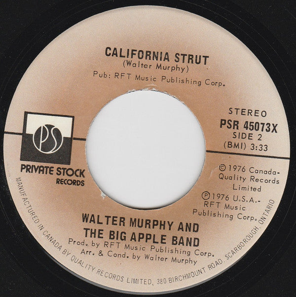Walter Murphy & The Big Apple Band : A Fifth Of Beethoven (7", Single)