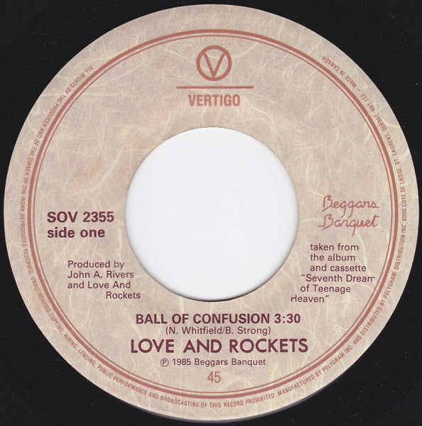 Love And Rockets : Ball Of Confusion (7", Single)
