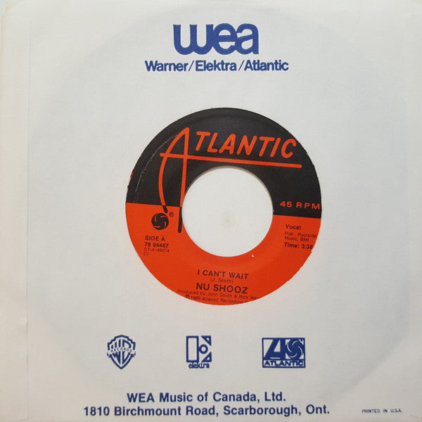 Nu Shooz : I Can't Wait (7", Single)