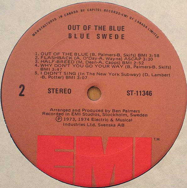 Blue Swede : Out Of The Blue (LP, Album)