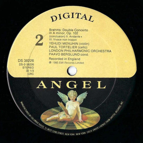 Brahms* - Yehudi Menuhin, Paul Tortelier, London Philharmonic Orchestra, Paavo Berglund : Double Concerto (LP, Club, Col)