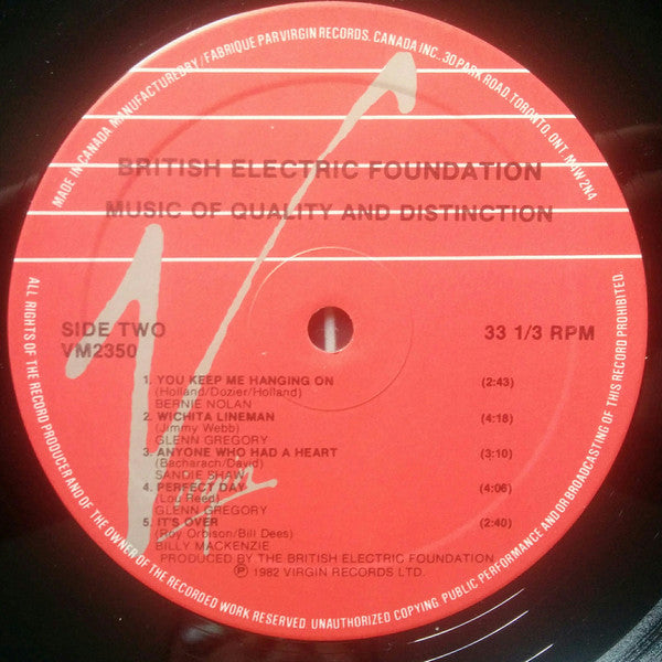 British Electric Foundation : Music Of Quality & Distinction Volume One (LP)