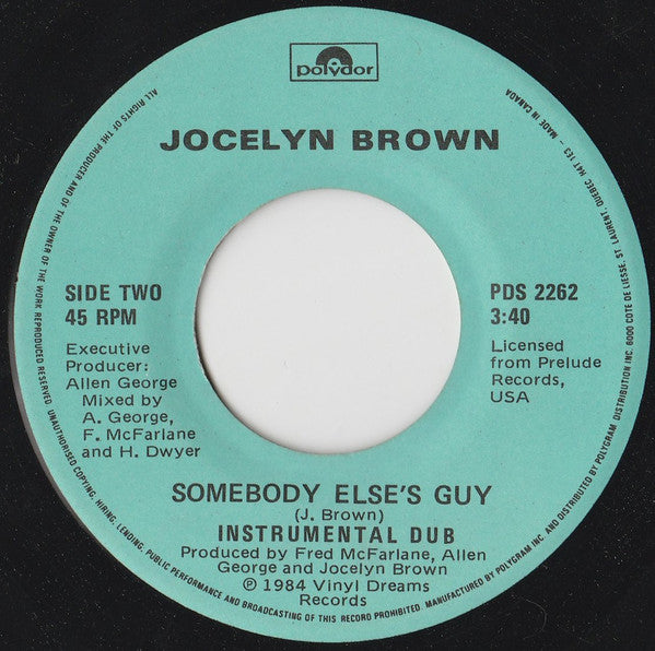 Jocelyn Brown : Somebody Else's Guy (7", Single)