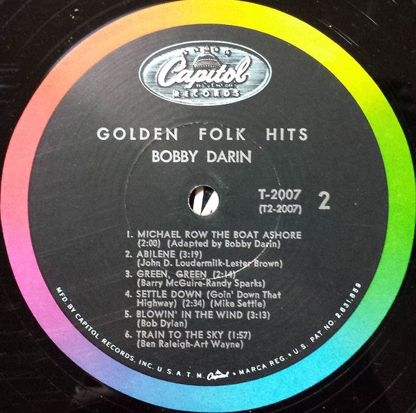 Bobby Darin : Golden Folk Hits (LP, Album, Mono)