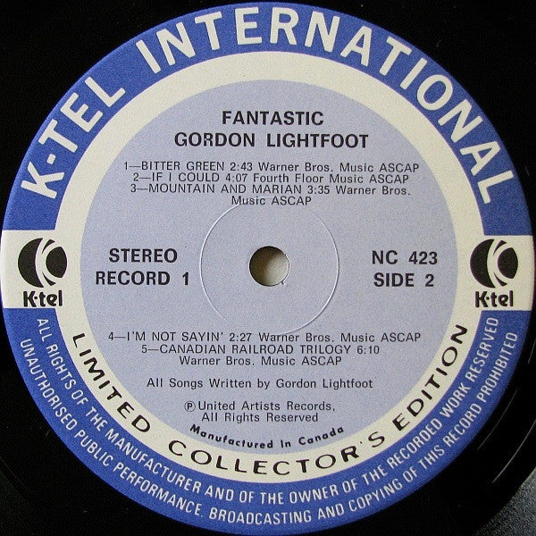 Gordon Lightfoot : Fantastic (2xLP, Album, Comp, Ltd, Gat)