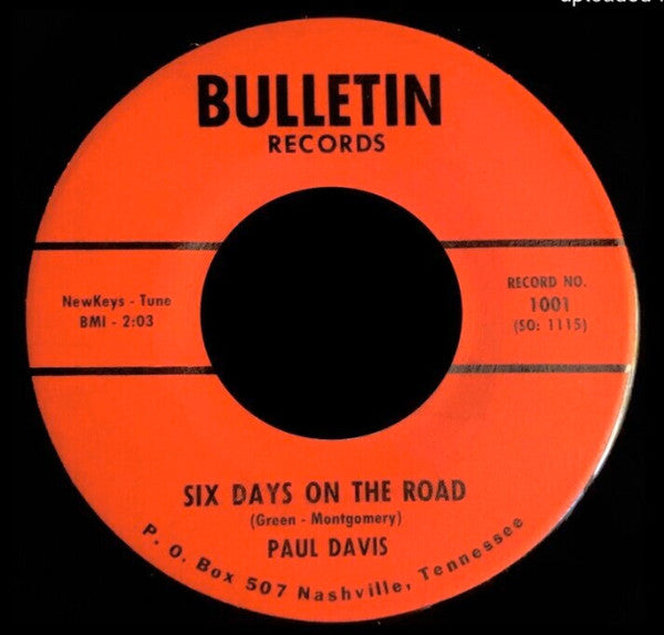 Paul Davis (30) : Six Days On The Road / Yankee Girl (7")