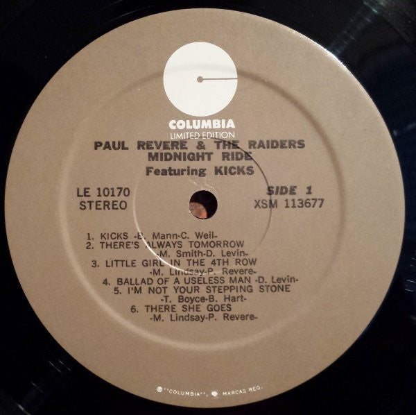 Paul Revere & The Raiders : Midnight Ride (LP, Album, RE, Lim)