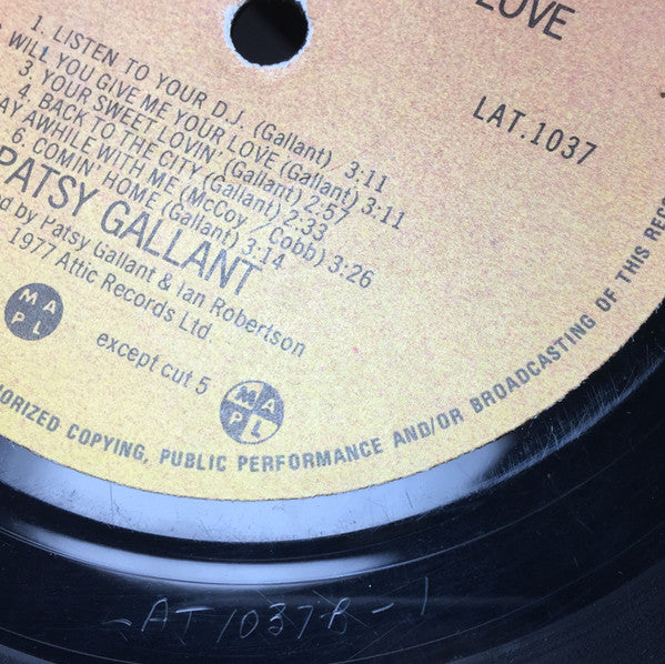 Patsy Gallant : Will You Give Me Your Love (LP, Album)