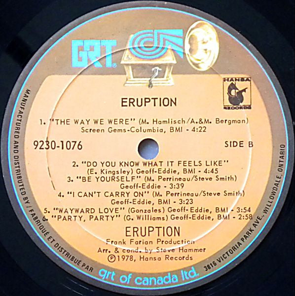 Eruption (4) : Eruption (LP, Album)