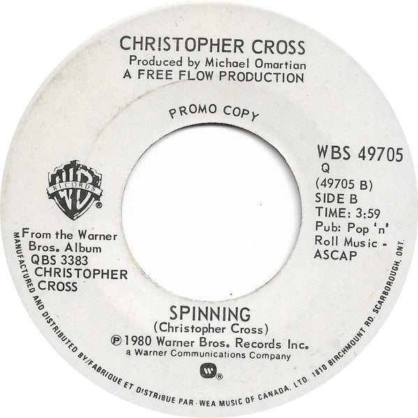 Christopher Cross : Say You'll Be Mine / Spinning (7", Single, Promo)