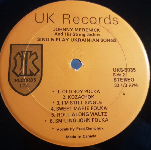 Johnny Mereniuk & His String Jesters : Sing & Play Ukrainian Songs (LP)
