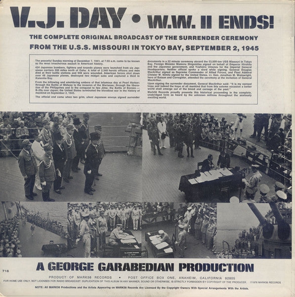 George Garabedian : V.J. Day WWII Ends! (LP, Album)