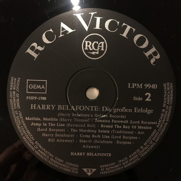 Harry Belafonte : Die Großen Erfolge (Harry Belafonte's Golden Records) (LP, Comp, Mono)