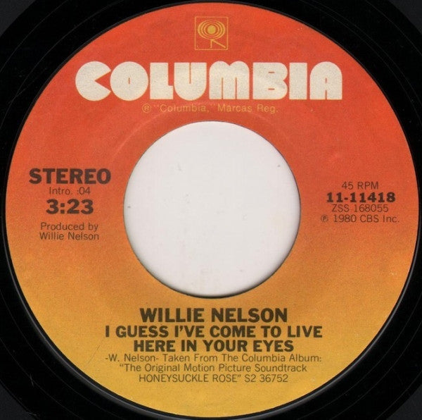 Willie Nelson : Angel Flying Too Close To The Ground (7", Single, Styrene, Ter)