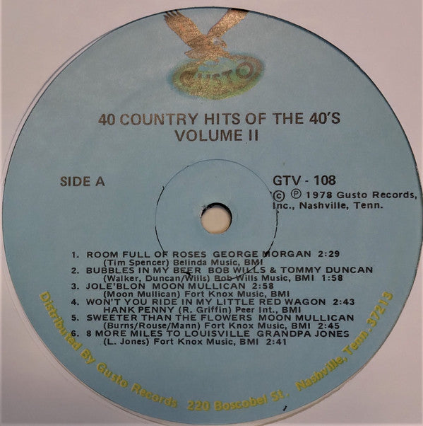 Various : 40 Country Hits Of The '40s (3xLP, Comp)