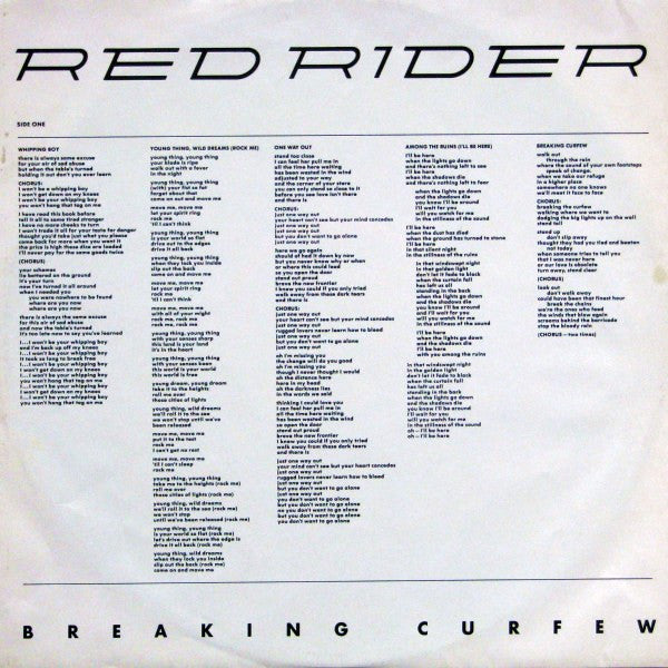 Red Rider : Breaking Curfew (LP, Album)