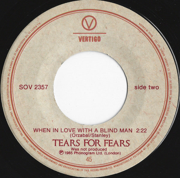 Tears For Fears : Head Over Heels (7", Single)