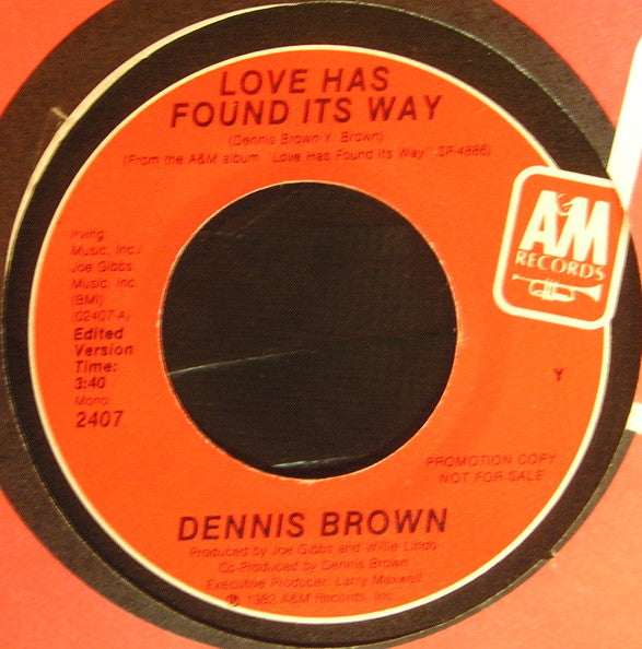 Dennis Brown : Love Has Found Its Way (7", Mono, Promo, Ter)