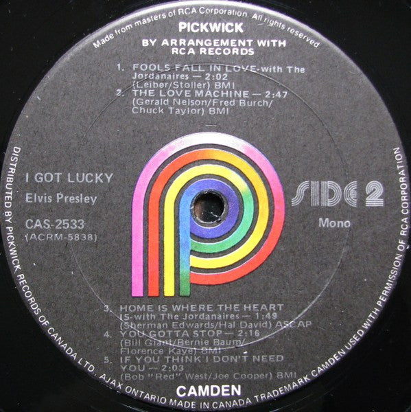 Elvis Presley : I Got Lucky (LP, Comp, Mono, RE)