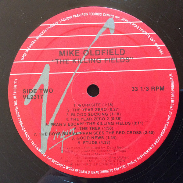 Mike Oldfield : The Killing Fields (Original Film Soundtrack) (LP, Album)
