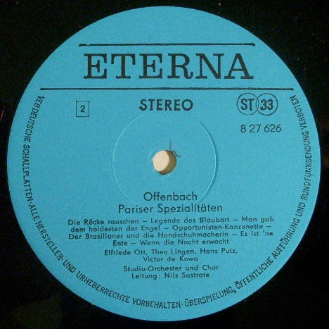Jacques Offenbach, Theo Lingen - Elfriede Ott - Fritz Muliar - Hans Putz - Victor de Kowa : Offenbach – Pariser Spezialitäten (LP)