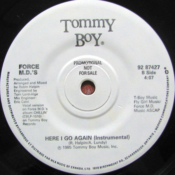 Force M.D.'s* : Here I Go Again (7", Promo)