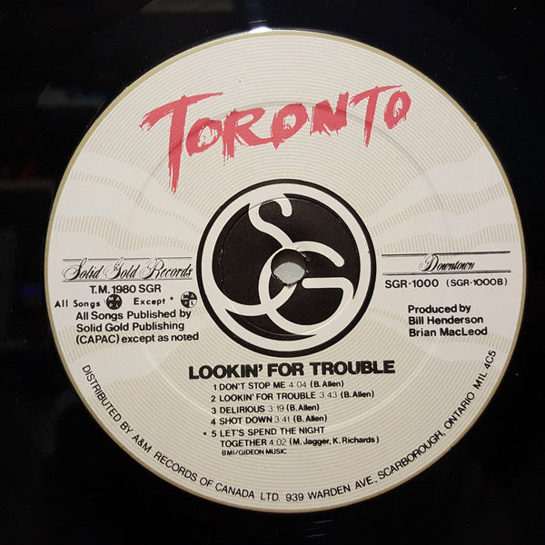 Toronto (4) : Lookin' For Trouble (LP, Album)