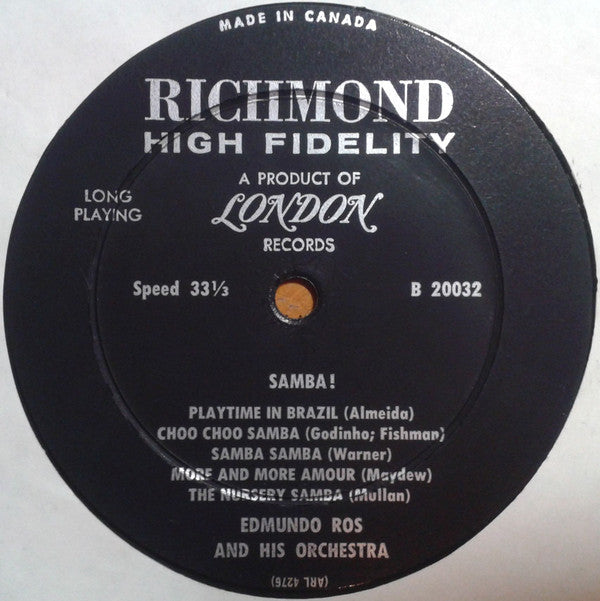Edmundo Ros & His Orchestra : Samba! (LP, Album)