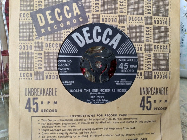Red Foley And The Little Foleys Shirley, Julie And Jenny : Frosty The Snow Man/Rudolph The Red-Nosed Reindeer (7", Single)