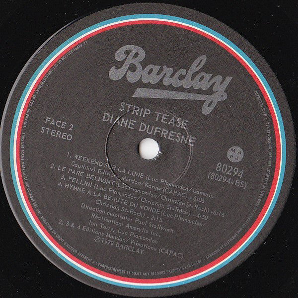 Diane Dufresne : Strip Tease (LP, Album)