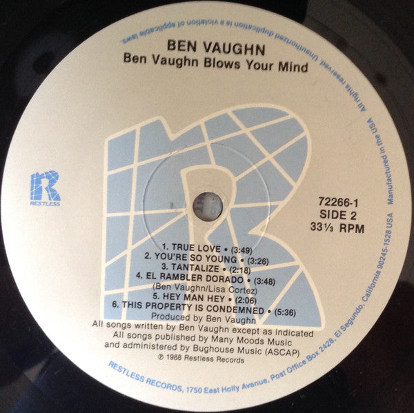 Ben Vaughn : Ben Vaughn Blows Your Mind (LP, Album)