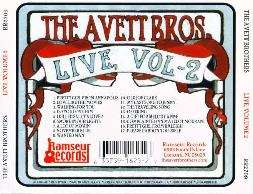 The Avett Brothers : Live, Volume 2 (CD, Album, Enh)