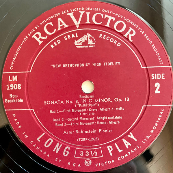 Ludwig van Beethoven, Arthur Rubinstein : "Appassionata" And "Pathétique" Sonatas (LP, Album, Mono)