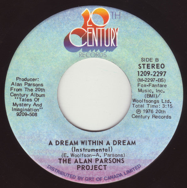 The Alan Parsons Project : (The System Of) Doctor Tarr And Professor Fether / A Dream Within A Dream (7", Single)
