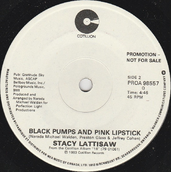 Stacy Lattisaw : Miracles / Black Pumps And Pink Lipstick (7", Promo)