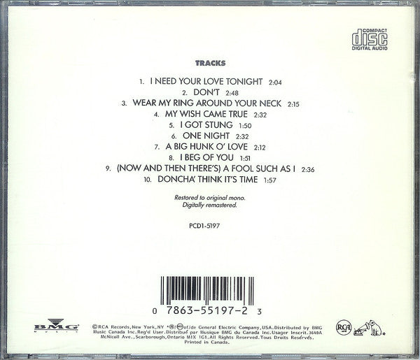 Elvis Presley : 50,000,000 Elvis Fans Can't Be Wrong - Elvis' Gold Records, Vol. 2 (CD, Comp, Mono, RE, RM)