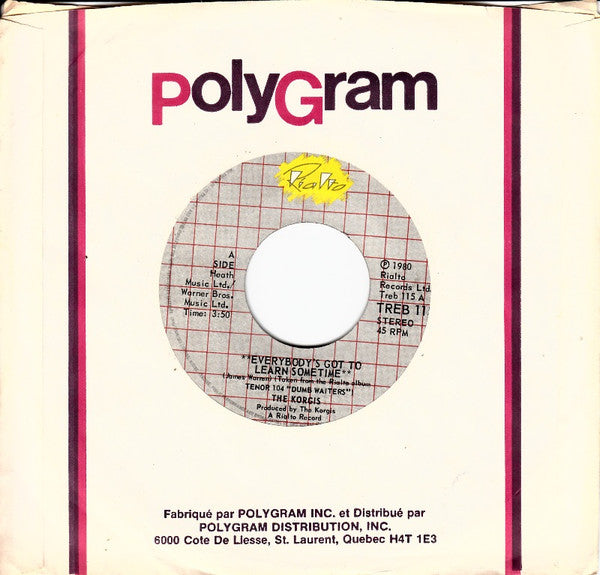 The Korgis : Everybody's Got To Learn Sometime (7")
