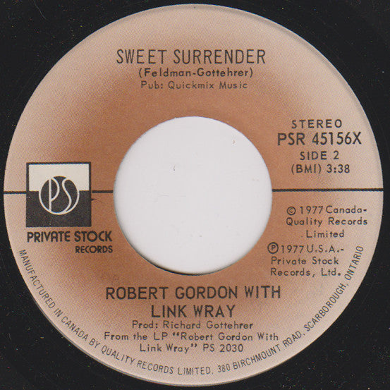Robert Gordon (2) With Link Wray : Red Hot (7", Single)
