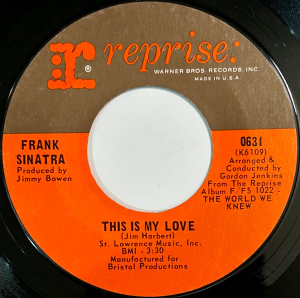 Frank Sinatra : This Town / This Is My Love (7", Single, Styrene, San)