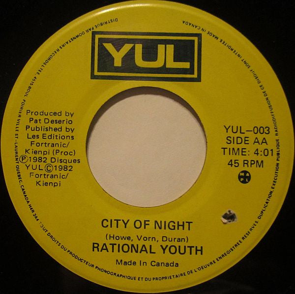 Rational Youth : Cite Phosphore / City Of Night (7")