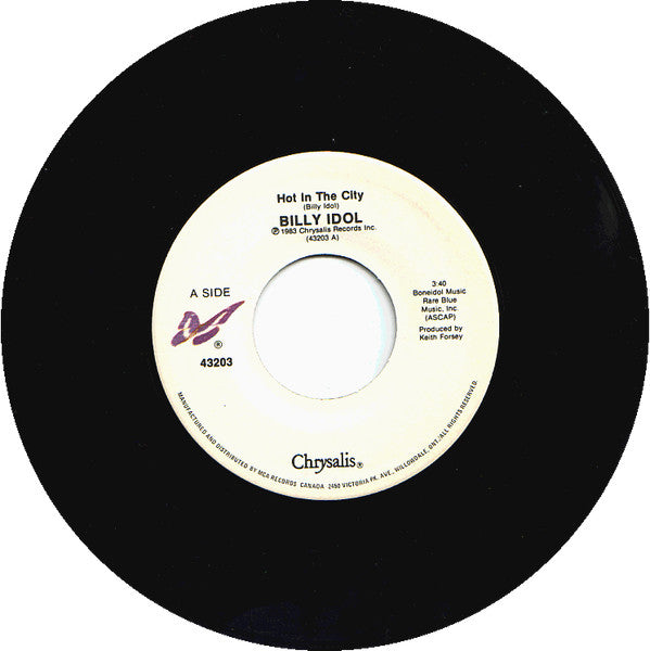 Billy Idol : Hot In The City (7", Single, RE)