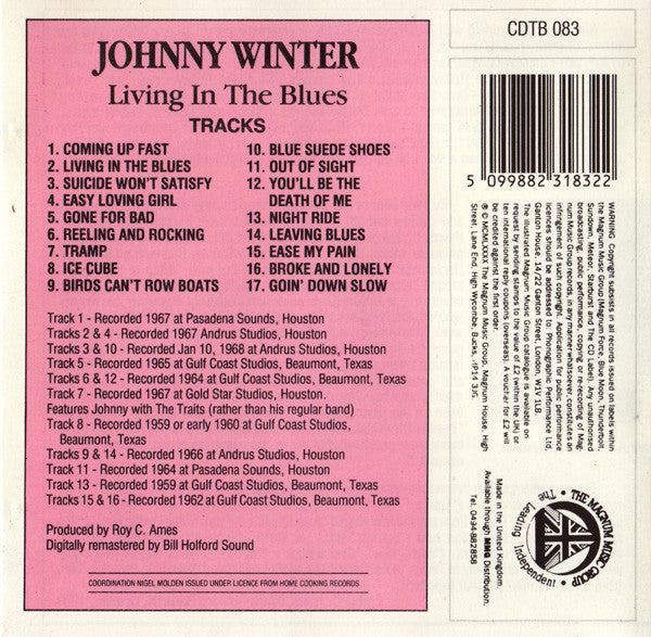 Johnny Winter : Living In The Blues (CD, Comp)
