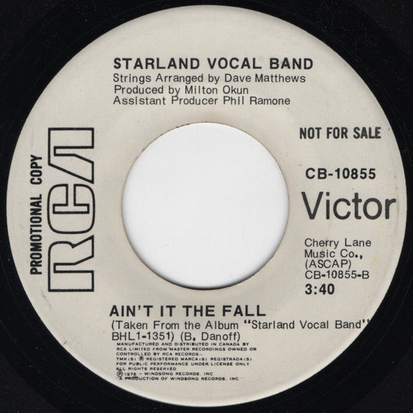 Starland Vocal Band : Hail! Hail! Rock And Roll! (7", Single, Promo)