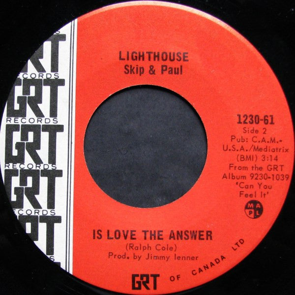 Lighthouse Skip & Paul* : Can You Feel It (7", Single)