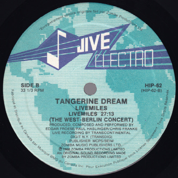 Tangerine Dream : Livemiles (Tangerine Dream In Concert) (LP, Album)