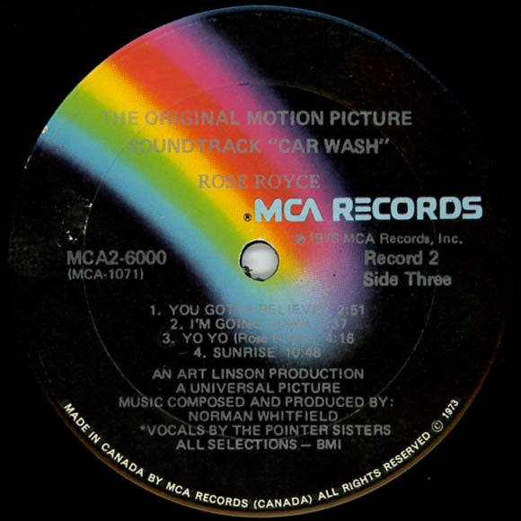 Rose Royce, Norman Whitfield : Car Wash (Original Motion Picture Soundtrack) (2xLP, Album, Gat)