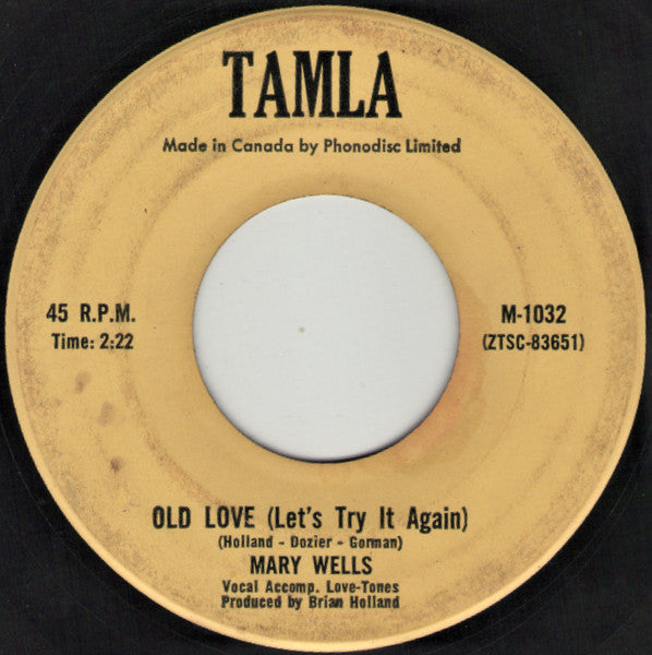 Mary Wells : You Beat Me To The Punch / Old Love (Let's Try It Again) (7", Single)