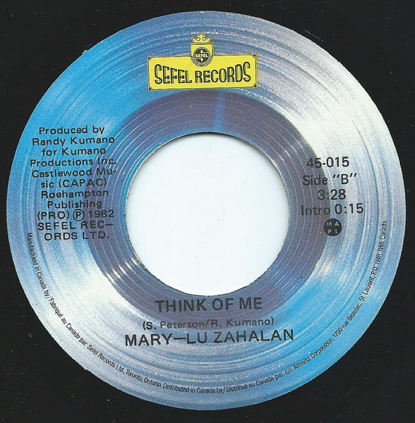 Mary Lu Zahalan : Turn Of The Wheel (7", Single)