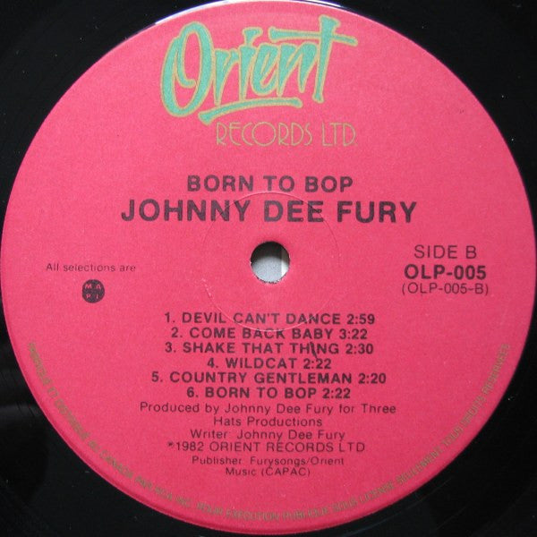 Johnny Dee Fury : Born To Bop (LP, Album)